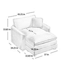 Classic Modern Comfortable Single Chair Deep Seat Sofa With Footstool