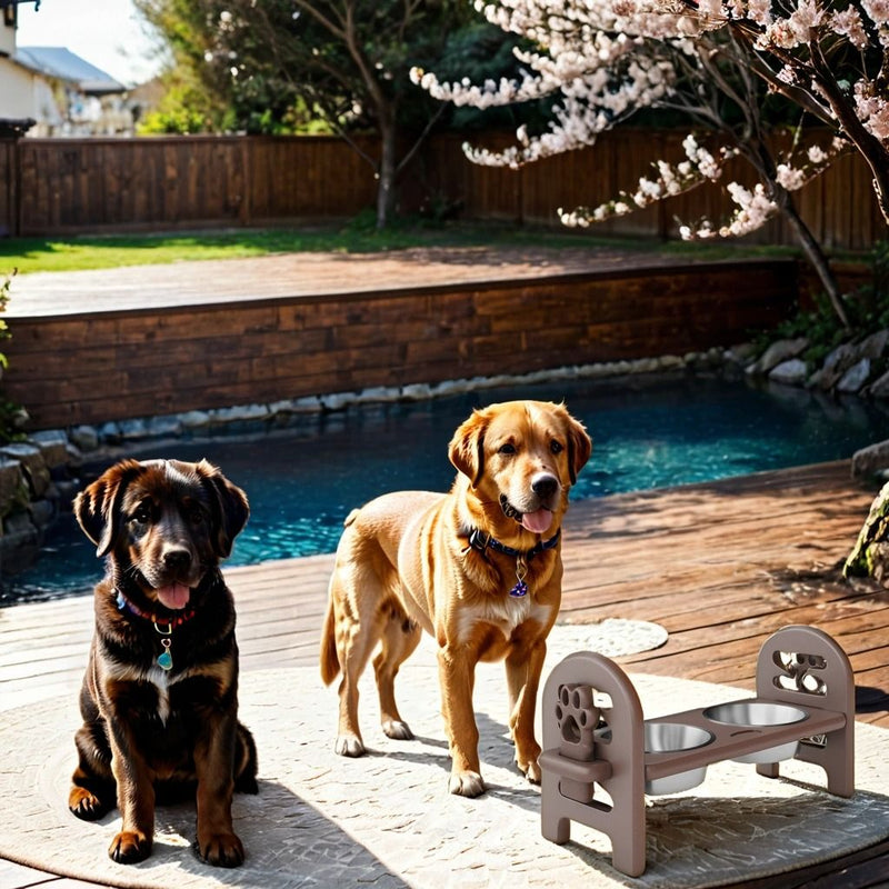 Adjustable Pet Bowl Travel Ready HDPE Durable Poly Lumber Recycled