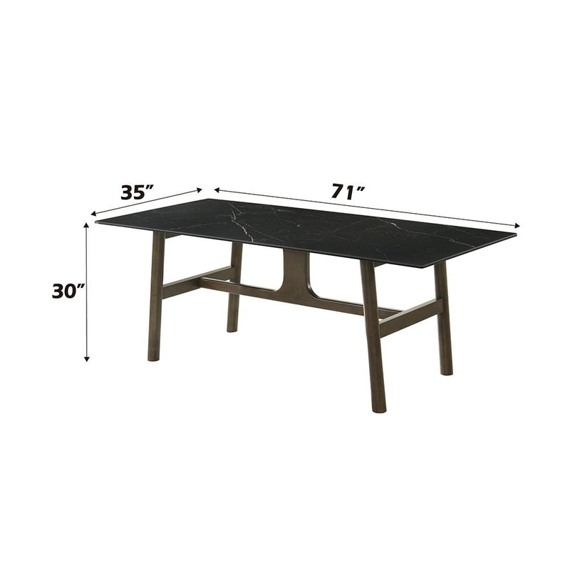 Destin - Dining Table - Sintered Stone & Walnut Finish