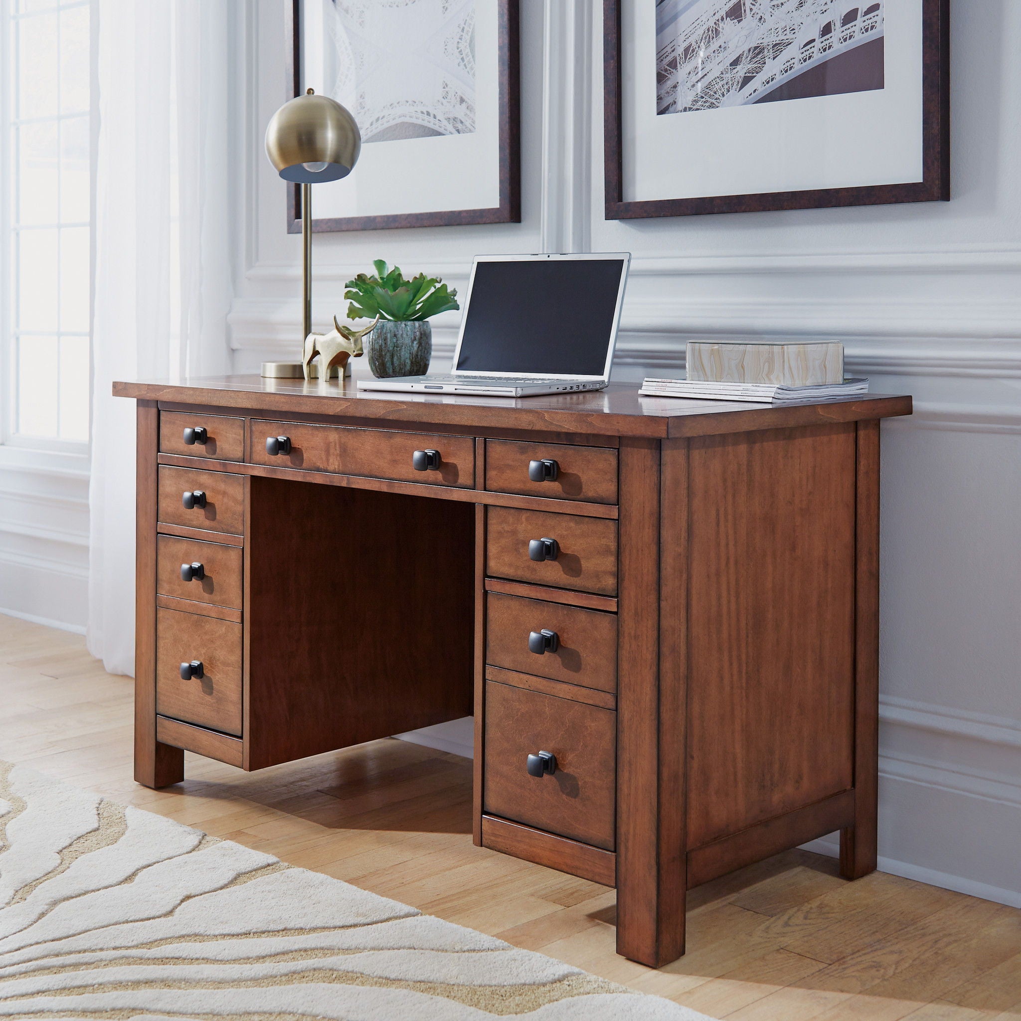 Tahoe - Pedestal Desk - Dark Brown