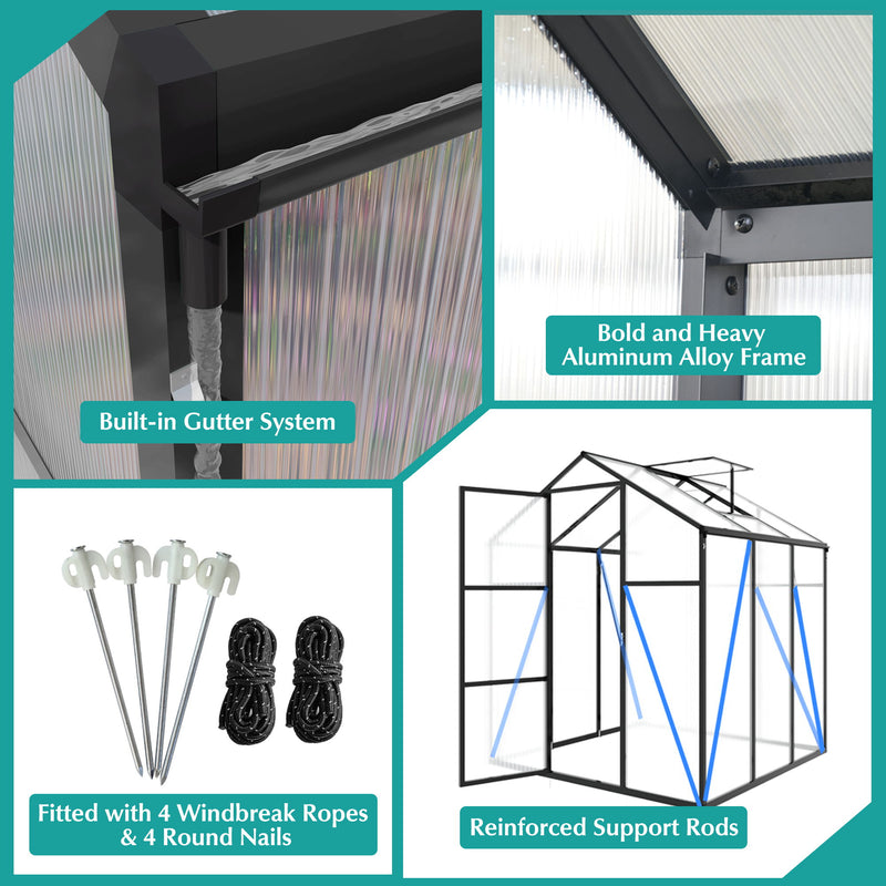 Gain Height Windproof Greenhouse With Raised Base