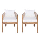 Matera - Patio Dining Chair (Set of 2) With Wraparound Back And Removable Cushion Cover - Teak / Beige