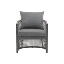 Modern Curved Aluminum Lounge Chair With Stylish Rope Weave Design And Cushioned Comfort For Outdoor