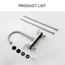 Stainless Steel Kitchen Sink Faucet With 2 Handles, 3 Hole Installation