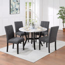 Kusa - 5 Piece Dining Set With Engineered Stone Top - Engineered Stone Top & Black