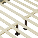 Mid Century Modern Platform Bed With Upholstered Headboard