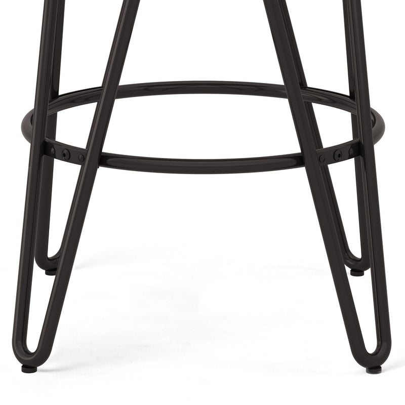 Simeon - Multifunctional Metal Stool With Wood Seat