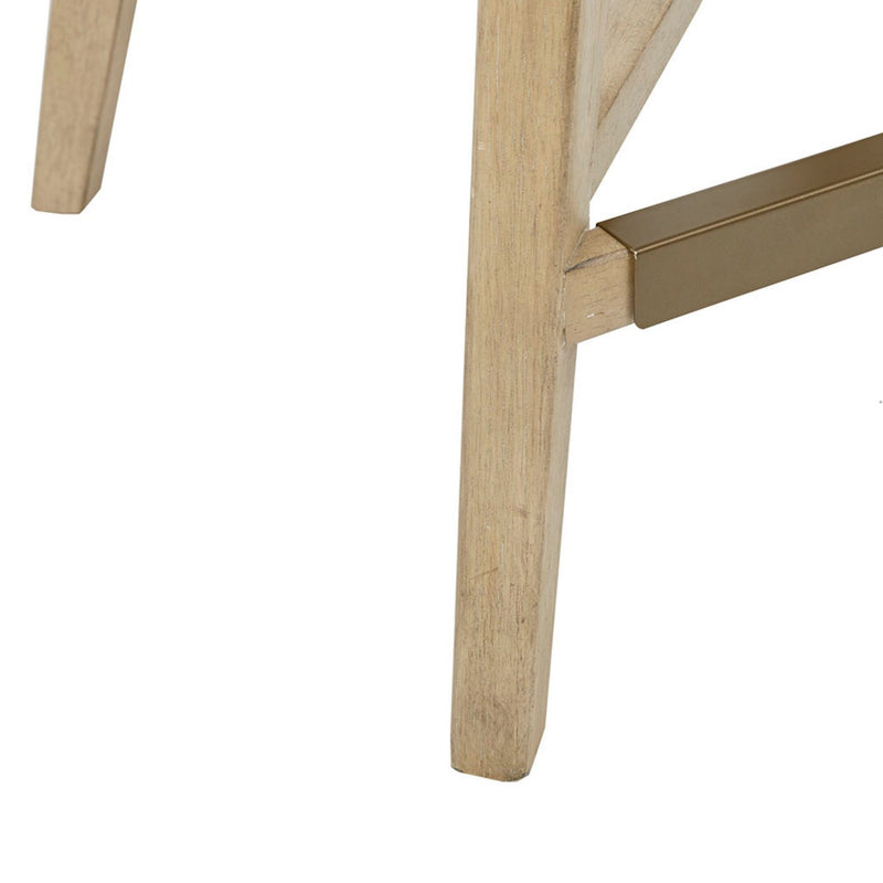 Contemporary Design Swivel Counter Stool With Low Back Support Polyester And Solid Wood - Cream