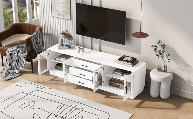 Modern Minimalist TV Stand For TVs Up To 75" With Adjustable Shelves