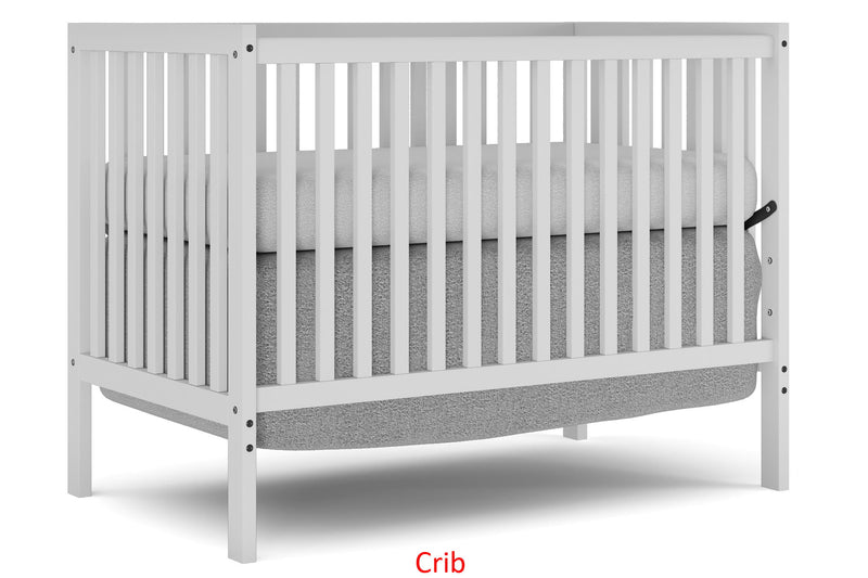 Crib 5 In 1 Convertible, Converts From Baby Crib To Toddler Bed, Fits Standard Full Size Crib Mattress