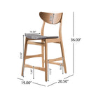 Retro Modern Counter Height Chair Set With Cushioned Seats