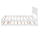 Full Size Platform Bed with Adjustable Trundle,White(Old SKU:SM000248AAK)