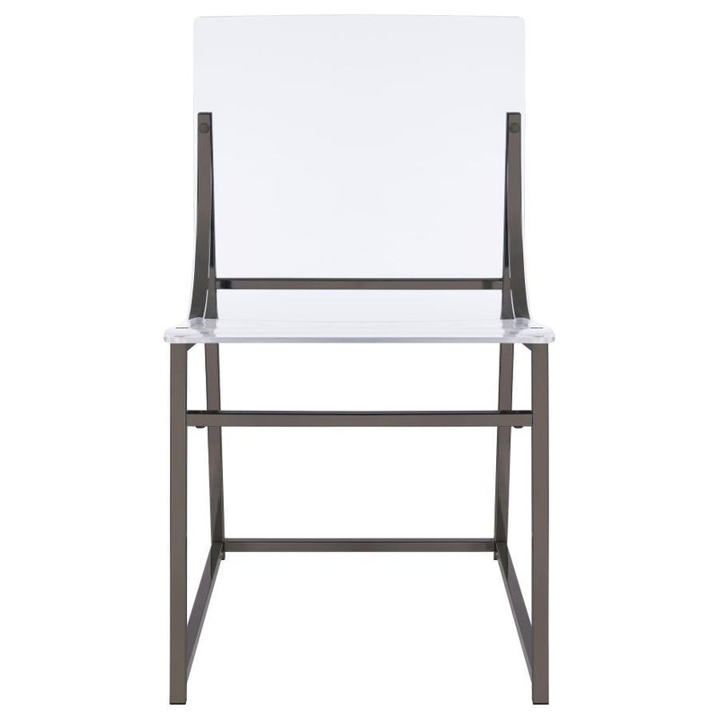 Jillian - 5 Piece Round Mirror Top Dining Set - Black Nickel