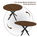 Round Dining Table With Extendable Blades, X Base