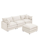 Contemporary Modular Sectional Sofa Set With Movable Ottoman
