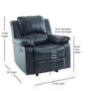 Charlotte - Gel Glider Recliner With Sturdy Wood Frame - Blue