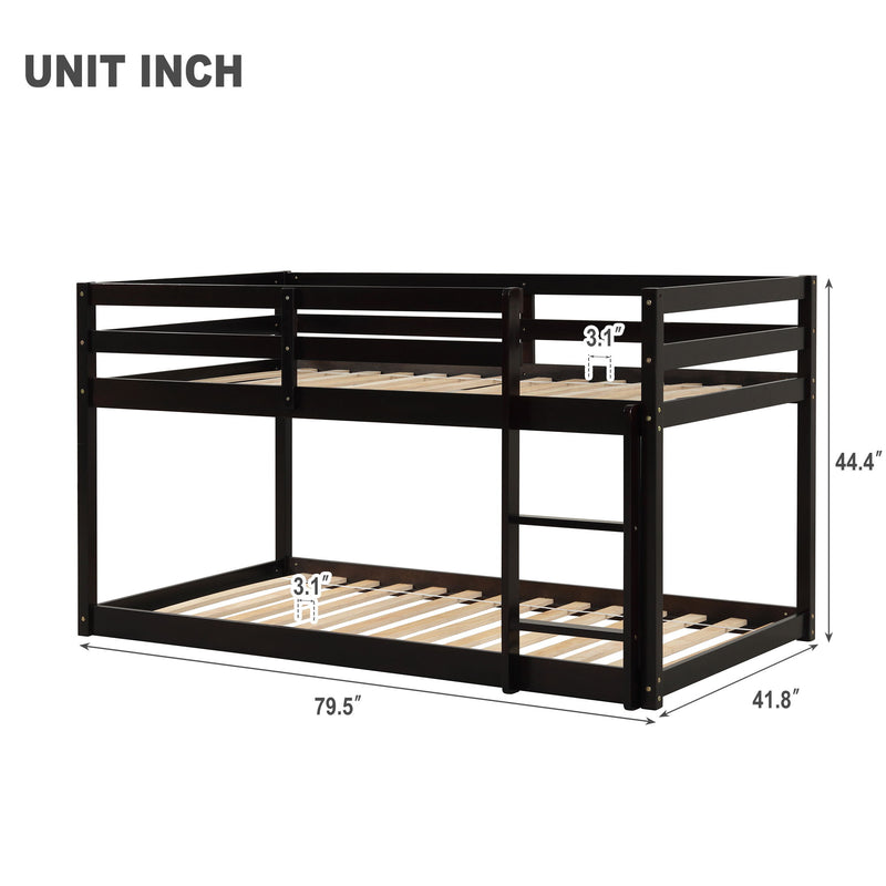 Twin Over Twin Floor Bunk Bed