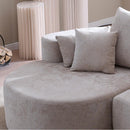 2 Piece Fabric Cloud Curved Sectional Sofa With Chaise For Living Room