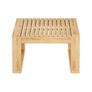 Outdoor 4 Pieces Acacia Sectional Patio Sofa Set - Light Gray / Teak