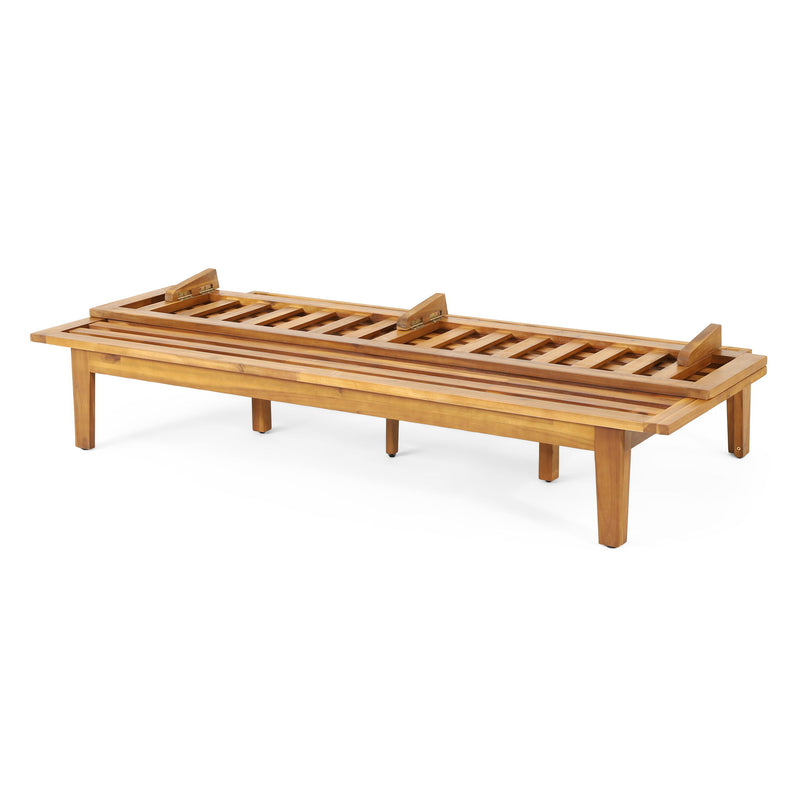 Outdoor Elegance Daybed With Convertible Design Cushion Frame - Beige