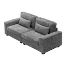 Modern Fabric Sofa With Plush Cushions, Sleek Arm Design