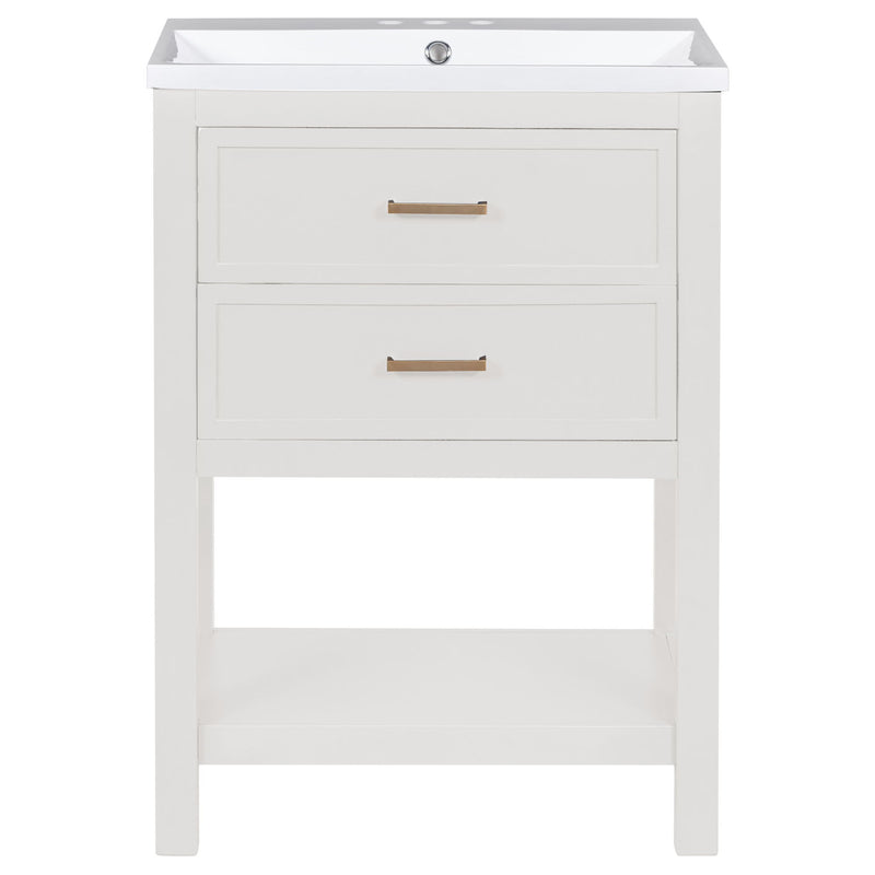 Bathroom Vanity With Top Sink, Modern Bathroom Storage Cabinet With 2 Drawers, Single Sink Bathroom Vanity