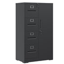 Metal Storage Vertical Filing Cabinet With Lock, 4 Drawers, 1 Door, Steel Construction, School / Office Use