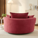 360° Swivel Accent Barrel Chair With Dual Layer Cushion And 3 Removable Pillows