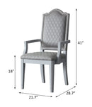 House - Marchese Chair (Set of 2) - Two Tone Gray Fabric & Pearl Gray Finish - Atlantic Fine Furniture Inc