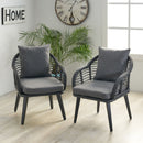 Outdoor Accent Chair With Aluminum Frame And Rattan Seating
