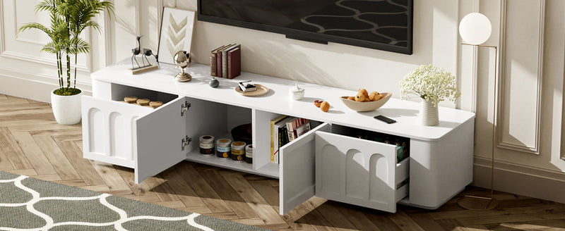 Modern TV Stand With 2 Cabinets And 2 Drawers