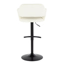 Margarite - Contemporary Adjustable Barstool With Swivel With Rounded T Footrest (Set of 2)