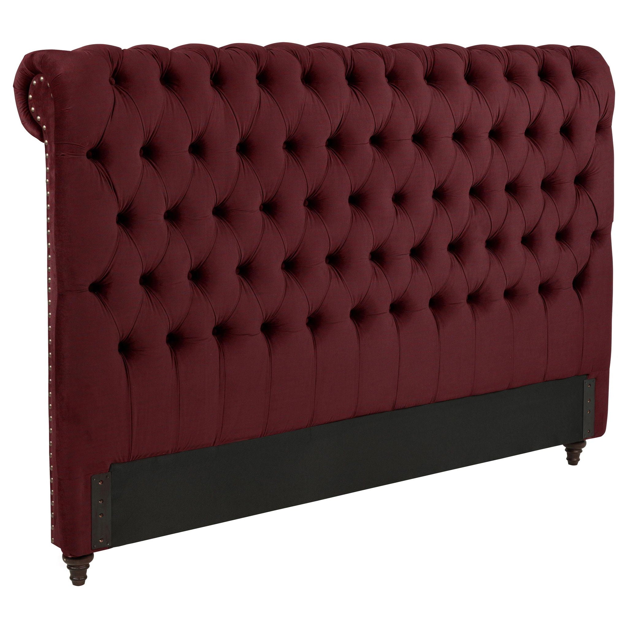 Devon 57-inch Upholstered Eastern King Headboard Wine Red