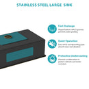 Gold Finish Undermount Stainless Steel Kitchen Sink 32" X 19" 16 Gauge Deep Single Bowl