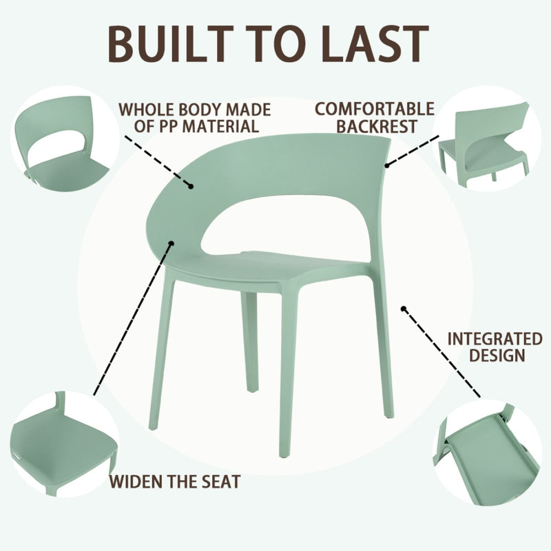 4 Piece Set Of Modern Designed Single Chairs With Long Table