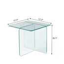Modern Transparent Tempered Glass Sidetable
