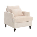 Modern Mid Century Wood Frame Armchair With Tufted Design