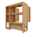 Elegant Bamboo Wall Mounted Bathroom Cabinet With Storage For Toiletries And Towels - Neutral