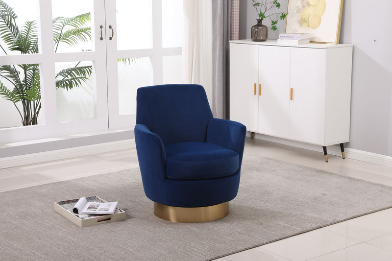 Swivel Barrel Chair, Swivel Accent Chairs Armchair For Living Room, Reading Chairs For Bedroom Comfy, Round Barrel Chairs With Gold Stainless Steel Base