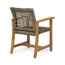 Outdoor Dining Chair Acacia Wood Frame (Set of 2)
