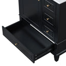 30" Bathroom Vanity With Sink, 1 Door With Shelf And 3 Drawers, Soft Close Door - Black