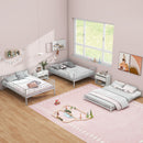 Metal Full Size Triple Bunk Bed, Silver