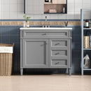 Bathroom Vanity & Top Sink, Modern Bathroom Storage Cabinet With 2 Drawers And A Tip-Out Drawer