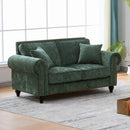 2 Seater Sofa With Rolled Arms, Tufted Upholstered Couch