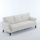 Rolled Arm Sofa With Nailhead Trim With Wooden Legs