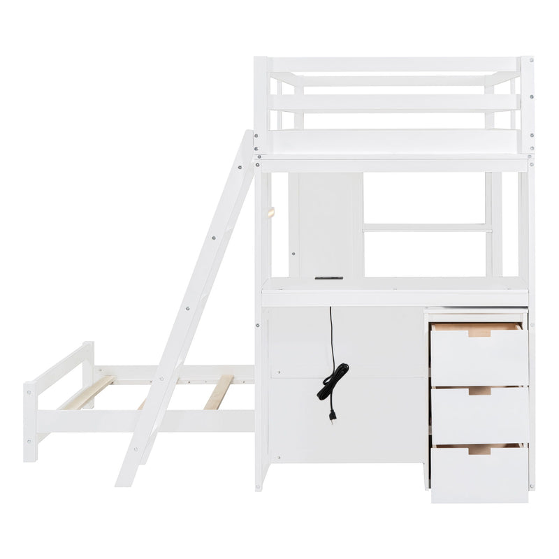 Bunk Bed With LED Light And USB Ports