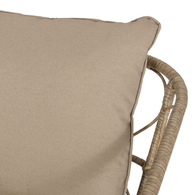 Bruce - Boho Inspired 4 Pieces Chat Set With Water Resistant Cushions - Brown