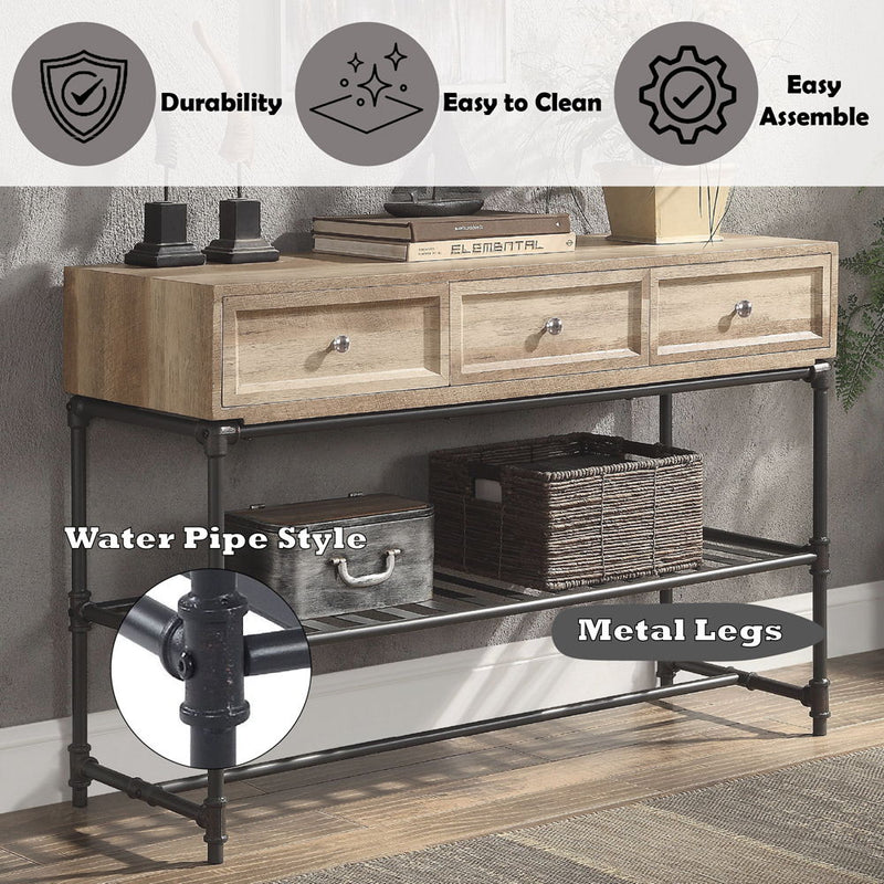 Brantley - End Table - Oak & Sandy Black Finish - 31" - Atlantic Fine Furniture Inc
