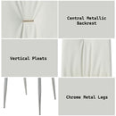 Kamaile - Side Chair (Set of 2) - Beige Synthetic Leather & Chrome