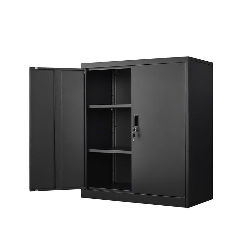 Metal Storage Cabinet With Locking Doors And Adjustable Shelf, Folding Filing Storage Cabinet, Folding Storage Locker Cabinet For Home Office, School, Garage